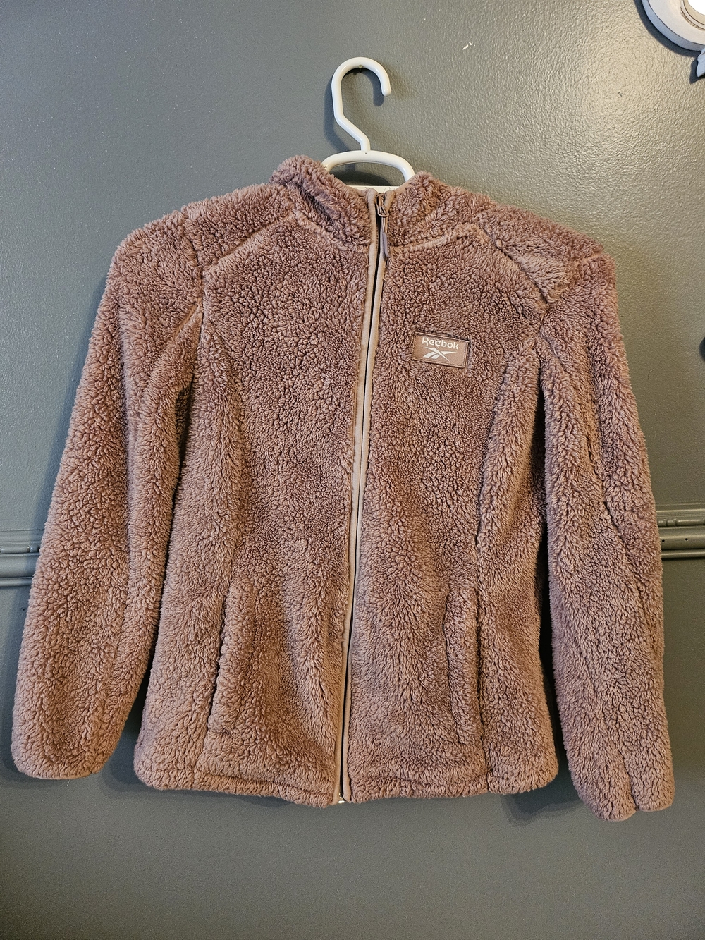 Reebok women's Dusty Rose Plush Sherpa Zip Jacket